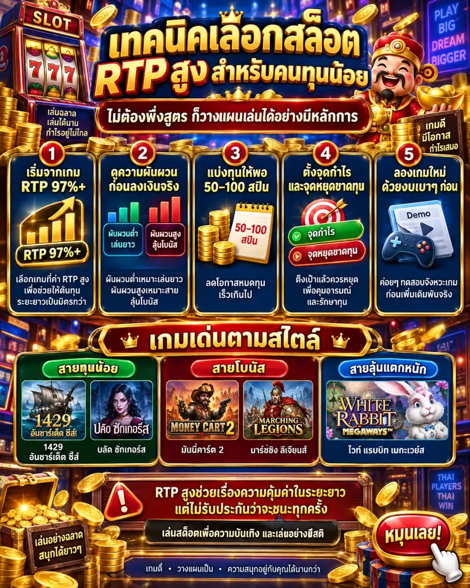 เทคนิคเลือกเกมสล็อต RTP สูง